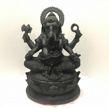 新品・ヒンズー教の神様・ガネーシャ像・高さ約２２ｃｍ・石膏像・黒_画像1