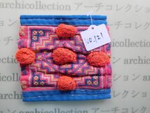 モン族のはぎれ　四角no.121 刺繍布はぎれ9x10cm 山岳民族　ラオス　タイ　インドシナ 手芸材料 コレクション_画像1