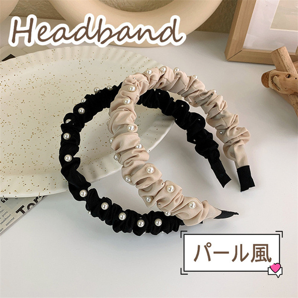 137 2色セットカチューシャ レディース ヘアバンド おしゃれ かわいい 韓国風 パール風 パーティー 大人 カジュアル ヘア アクセサリー
