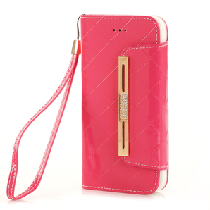 iphone6 レザーケース アイフォン6s ケース iphone6/6s カバー 手帳型 ストラップ付き カード収納 ピンク