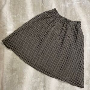 【未使用】クリアインプレッション チェック フレアスカート ひざ丈