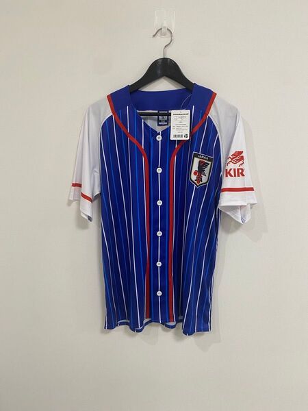 【M】新品 JFA公式 日本代表 ユニフォーム ベースボールシャツ サッカー サムライブルー ワールドカップ サッカー日本代表
