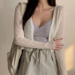 DAZY 女性用 短いカーディガン ボタン付き ロースタイル トップス ボレロ 春 秋 日差し避け