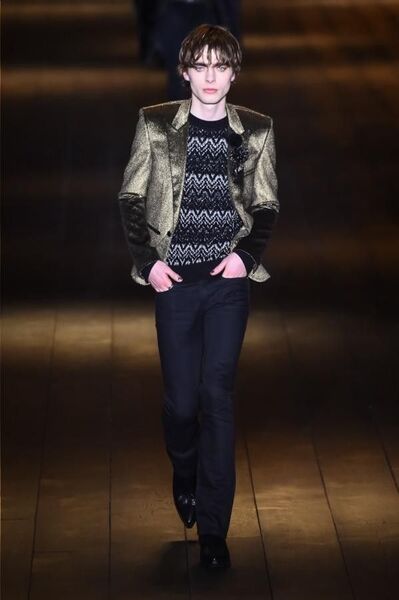 18AW コレクションモデル サンローランパリ SAINT LAURENT PARIS ロング スリーブ ニット セーター