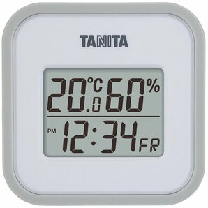 ■タニタ 温湿度計 デジタル グレー TT-558 GY 壁掛け 卓上 マグネット