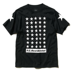 F.C.Real Bristol エフシーレアルブリストル 19AW 19FW 42 STARS TEE 半袖Tシャツ BLACK ブラック 黒 S 完売品 おまけ付即決 FCRB F.C.R.B.