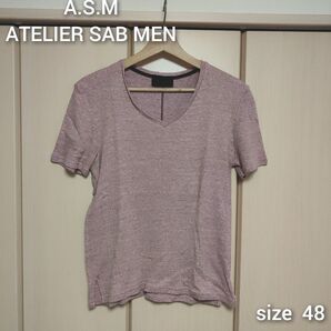 A.S.M ATELIER SAB MEN Vネックリブカットソー(size48)