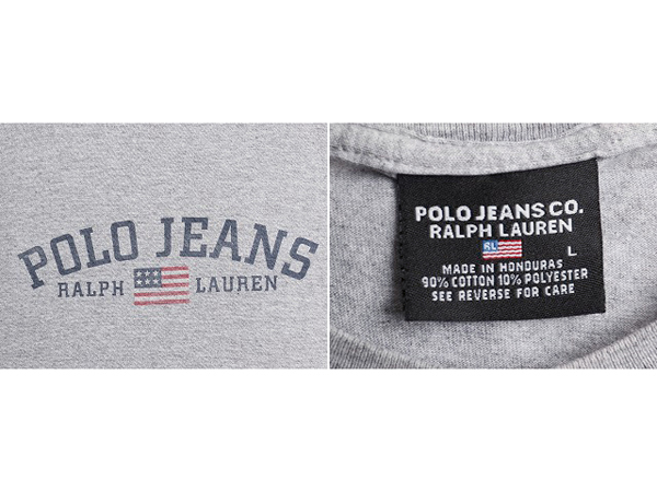 □ POLO JEANS CO ラルフローレン 星条旗 ロゴ プリント半袖 Tシャツ