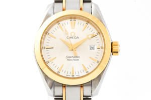 OMEGA Omega AQUA TERRA Combinaison de montres à quartz pour femmes # 12808YR Omega, Seamaster, Aqua Terra