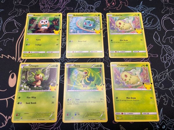 ☆ポケモンカード☆25周年☆フシギダネ チコリータ キモリ ハリマロン モクロー☆マクドナルド プロモ☆ポケカ☆海外☆英語