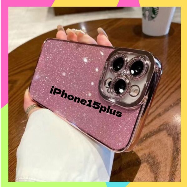 iPhone15plus iPhoneケース 韓国 スマホ キラキラ ピンク