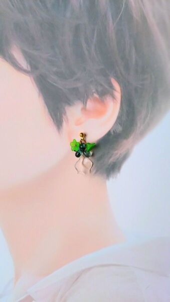 爽やか♪ ハンドメイド ピアス イヤリング(no.218