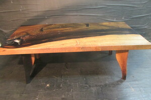 黒柿厚板一枚板ポリウレタン仕上げ飾台　座卓