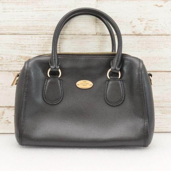 【極上品】COACH コーチ 2way ハンド ショルダー バッグ ミニボストン