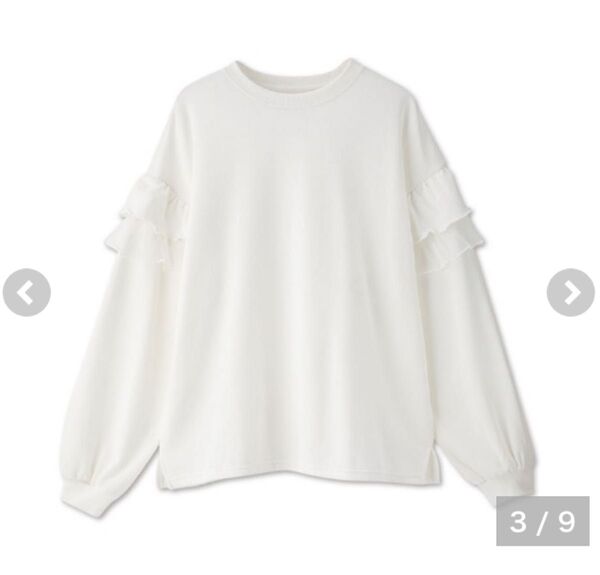 しまむら 辻希美 Ange Charme 袖ラッフルトレーナー Lサイズ ホワイト