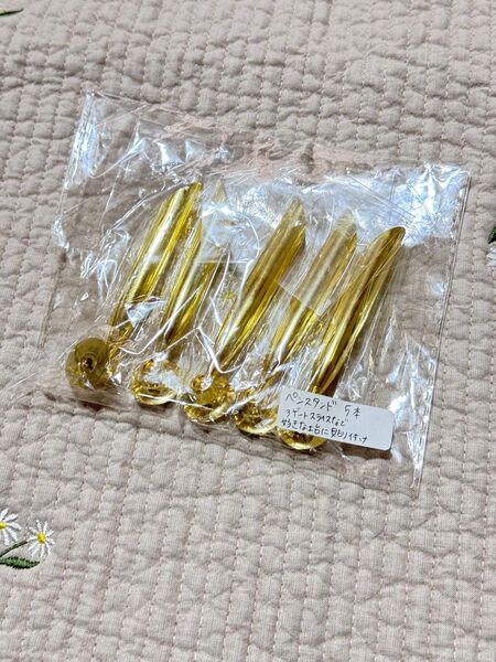 ハンドメイド 資材 ボールペンホルダー ペンスタンド ゴールド まとめ売り 5本 ペン レジン 木工細工などに