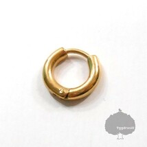 YGG★新品 フープピアス 外径12mm 内径7mm 18G ゴールド 金 角丸 A g-dragon メンズ 1個 片耳_画像1