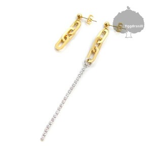 YGG* новый товар золотая цепь имеется длинные серьги 2 шт. комплект kristen earrings серебряный × Gold золотой серьги женский 