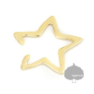 YGG* new goods star motif earcuff star Gold gold 1 piece unisex 