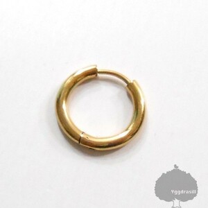 YGG* new goods hoop earrings inside diameter 12mm 18G Gold gold angle circle A g-dragon accessory 1 piece 