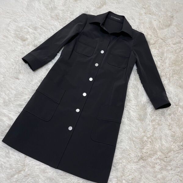 【美品】フォクシーニューヨーク ロング ワンピース 洗える シルバーボタン 38