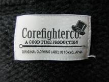 定価21,000円 Corefighter コアファイター フェイクスエードレザー切替 カーディガン ブラック 黒 _画像4