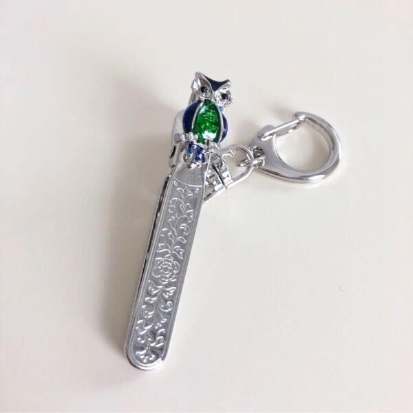 キーホルダー クリップ フクロウ バックチャーム