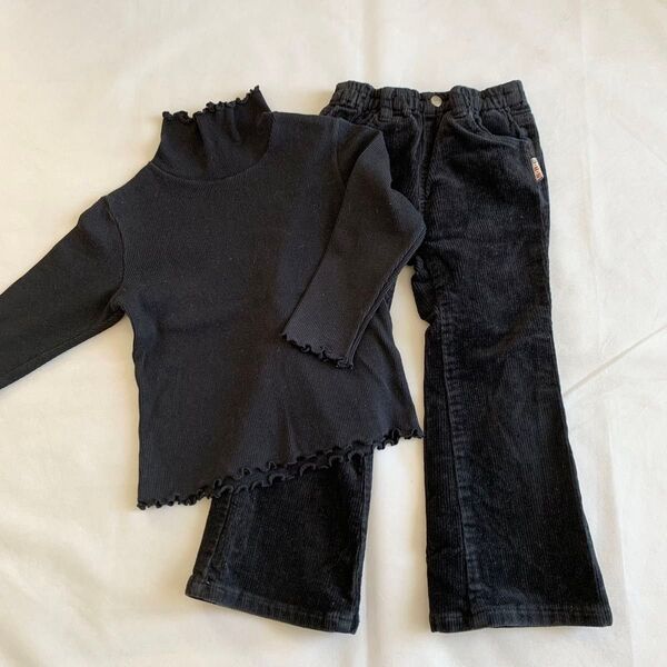 子供服 ブラック 黒 長ズボン 長袖トップス 100cm