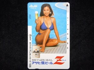  телефонная карточка 105 частотность N-304 Kato Reiko Asahi сырой пиво Z не использовался 
