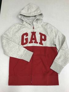 ■ＧＡＰ■新品■150■赤Ｘグレー■ロゴ■パーカー■人気のGAPロゴ・デザイン■ギャップ■3-2