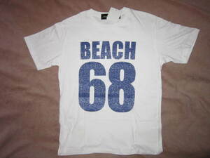新品！ 激安 即決！ BEACH 68 デカロゴ 水面 柄 Tシャツ 白 L ビーチ SURF