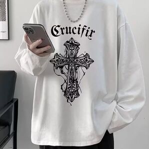 【残りわずか】XL メンズ トップス メンズ xl 人気 白 ホワイト 長袖