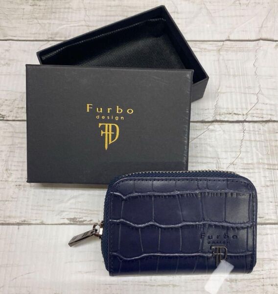 値下げ Furub 牛革 コインケース 小銭入れ メンズ 紺色