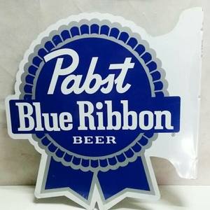 【Pabst Blue Ribbon】大型★パブスト ブルー リボン 壁面サイン 看板 ★未使用 保管品 バドワイザー ハイネケン クアーズ ビール 好きに！