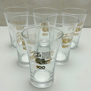 【COCA COLA】DRINK CARBONATED★コカコーラ 100年記念グラス★