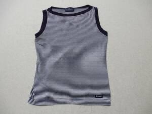 [ free shipping ] Le Minor :Leminor! France made :MADE IN FRANCE: cotton 100%: white × navy blue border boat neck tank top * size 1