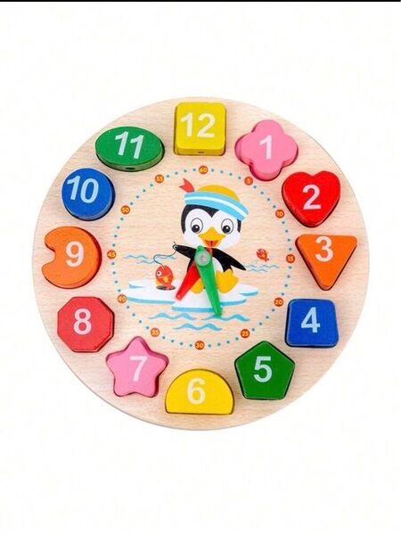時計のおもちゃ 紐通し パズル 木のおもちゃ 木製パズル モンテッソーリ