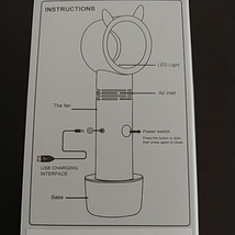 【新品・未開封品】うさみみ ブレードレスファン ピンク LEDライト USB付き 羽無し扇風機 手持ち扇風機 ミニ扇風機 携帯扇風機 USB扇風機 _画像2