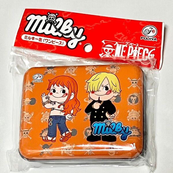 空き缶ワンピース不二家コラボミルキー缶ナミ&サンジ
