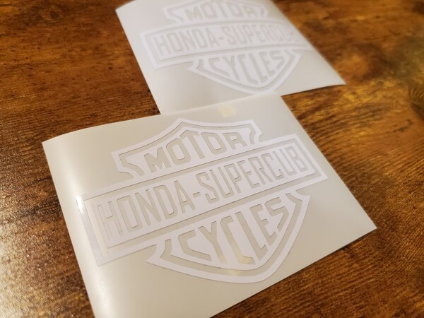 【送料無料!!】HONDA スーパーカブ ステッカー デカール ホワイト