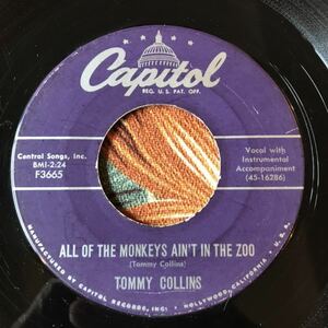 Tommy Collins All Of The Monkeys Ain't In The Zoo 1957 US Original 7inch Hillbilly ロカビリー