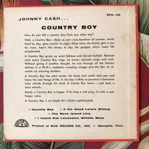 Johnny Cash Country Boy 1958 US SUN EAP-112 Original 7ep COUNTRY BOY ロカビリー_画像2