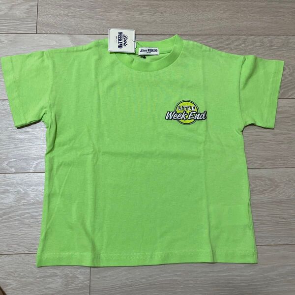 未使用 半袖 110 Tシャツ littleweekend 110cm 黄緑 リトシー しまむら