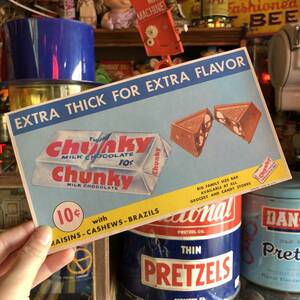 即決 1960s Chunky デッドストック 大判デカール ステッカー チャンキー ミルクチョコレート ヴィンテージ 広告 ポスター オリジナル