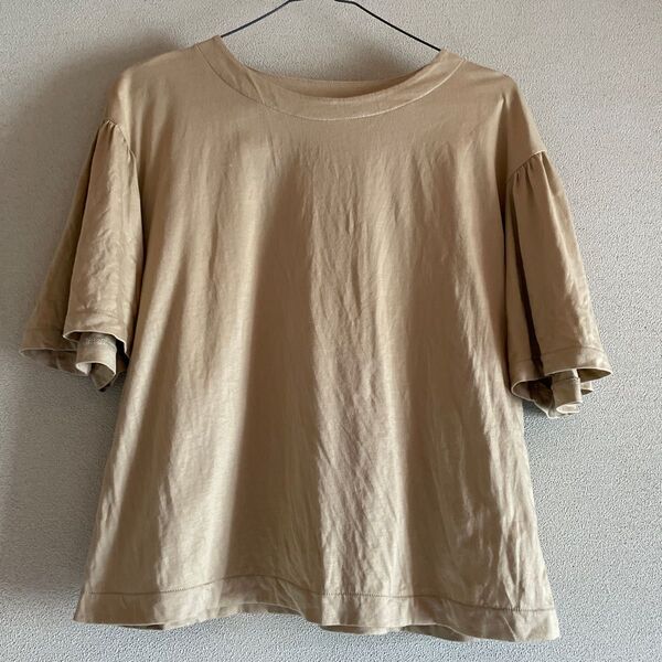 袖ギャザーカットソー ベージュS