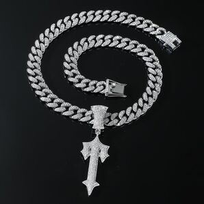 ネックレス ペンダント HIPHOP 太め シルバー 派手 トラップスター風 アクセサリー ペンダントネックレス