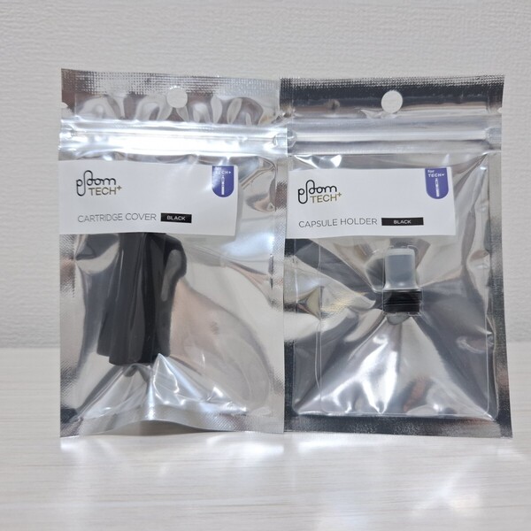新品未使用★プルームテックプラス★純正カートリッジカバー+純正カプセルホルダー★ブラック黒