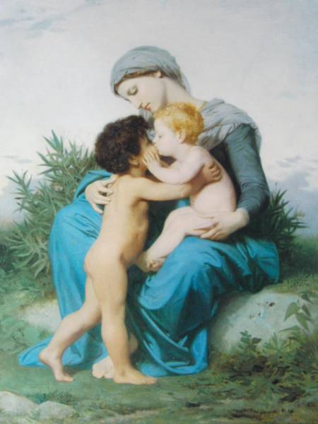W. A. Bouguereau, Brotherly Love, Extremely rare, From the Raisonné, New with frame, Ara, Painting, Oil painting, Portraits