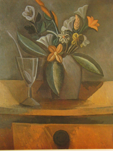 PICASSO【花瓶にさした花とスプーンの入ったグラス】、高級画集画、状態良好、新品高級額装付、絵画 送料無料