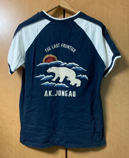 Yフし・UNIVERSAL STYLE WEAR Tシャツ 半袖Tシャツ ネイビー 刺繍 Mサイズ